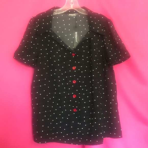 NEW NWT rockabilly dots shirt plus size top xl extra large - Picture 6 of 7